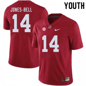NCAA Youth Alabama Crimson Tide #14 Thaiu Jones-Bell Stitched College 2020 Nike Authentic Crimson Football Jersey BT17W55NH